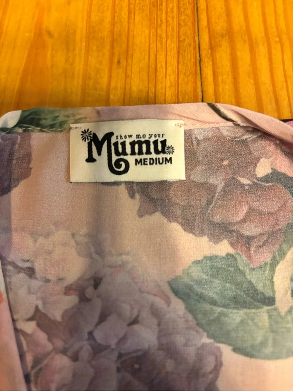 Show Me Your MuMu Pink Floral Tie-Front Top with Green Leaves - Picture 2 of 4